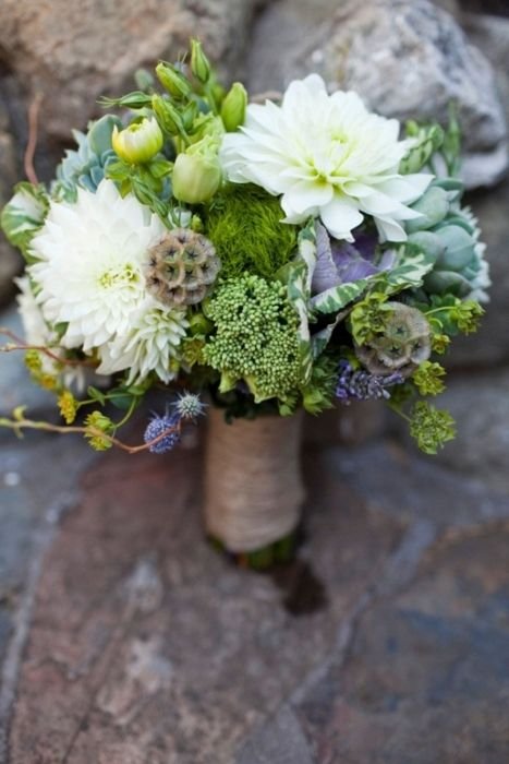 Lavender, Ivory, and Sage Wedding Bouquet... Thinking of adding antique silver trinkets :): 