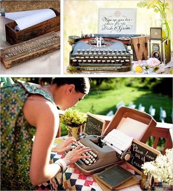 Good thing I just bought a fabulous vintage pink typewriter....that even writes in cursive! I thought I was creative for thinking of this but apparently I wasn't the first: 