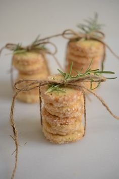 rosemary butter cookies..so ADORABLE idea & presentation to give as favors at end of night for one of our rustic italian weddings