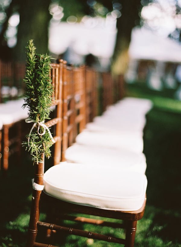 rosemary on the chair--nice nod to old wedding traditions: