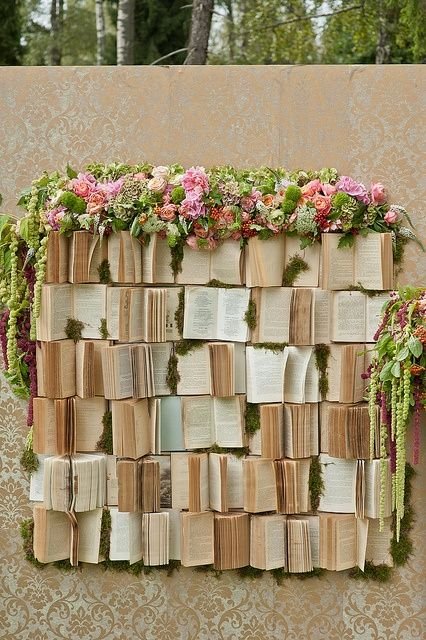Backdrop books | Such a cute idea for a chic, bohemian wedding! #wedding #love: