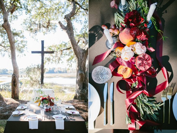 reception table - photo by Clay Austin Photography http://ruffledblog.com/southern-wedding-with-fashion-decor-elements