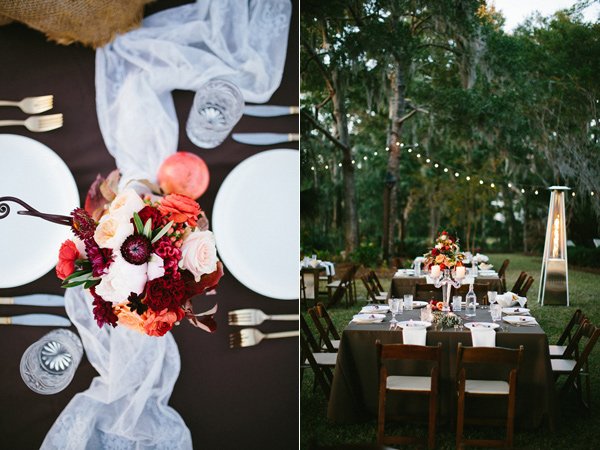 wedding tablescape - photo by Clay Austin Photography http://ruffledblog.com/southern-wedding-with-fashion-decor-elements
