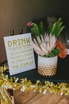 I love this font!  Mid-century modern Palm Springs wedding | Photo by  | Photo by Steve Cowell | Read more  http://www.100layercake.com/blog/?p=74949