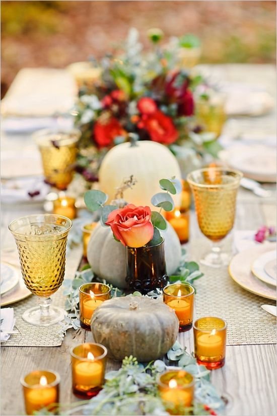 fall wedding decor ideas #weddingreception #tablescape #weddingchicks http://www.weddingchicks.com/2014/02/19/michigan-fall-favorites-wedding-inspiration/: 