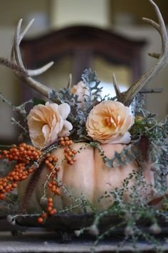 Thanksgiving / Fall Wedding Decor Centerpiece Inspiration - Harvest Pumpkin Centerpiece Design