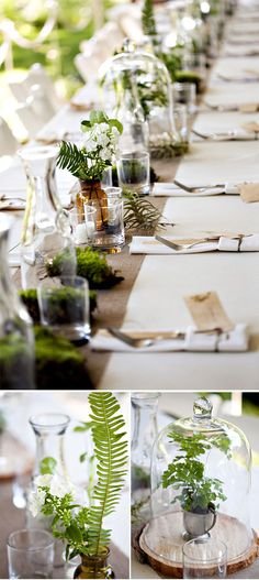 botanical-wedding-table-with-bell-jars. SImple can be simply elegant