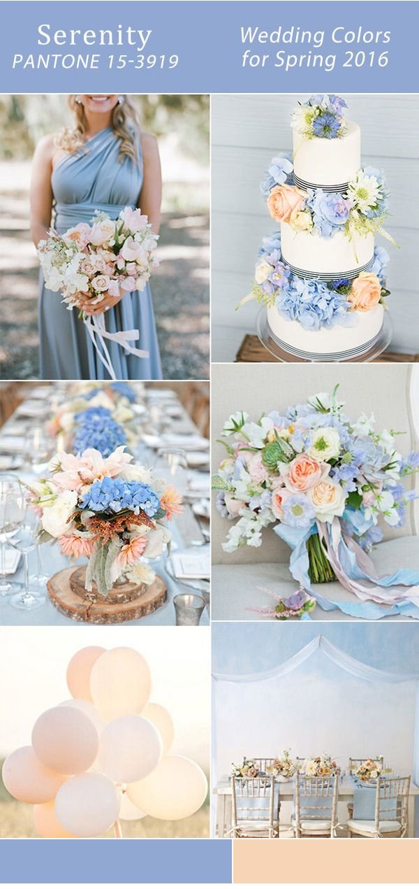 light blue and peach spring wedding colors 2016 trends: