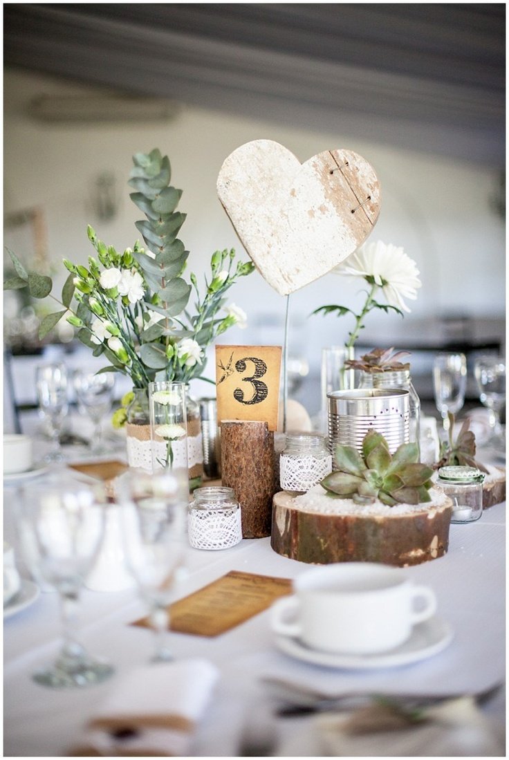 Vintage #Tischdeko zur Hochzeit mit vielen #DIY-Elementen: 