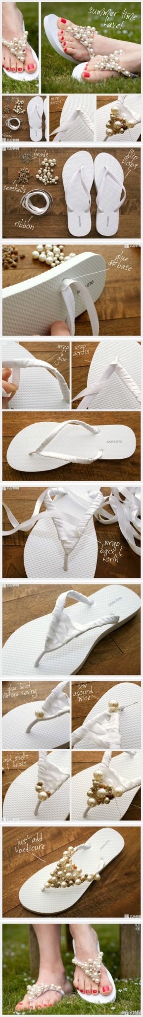 10 DIY Flip Flops Ideas - Fashion Diva Design Arent these adorable? Perfect for a summer beach wedding!: 