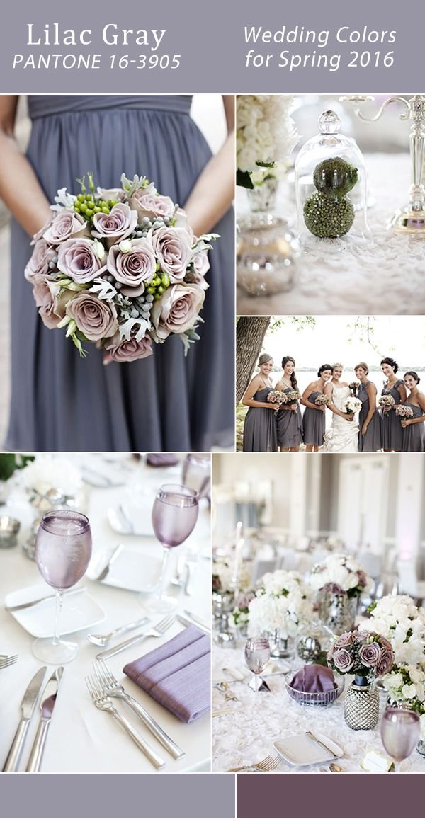 lilac gray and amethyst purple wedding colors spring 2016: