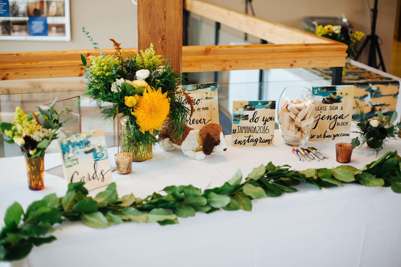 colorful wedding signage