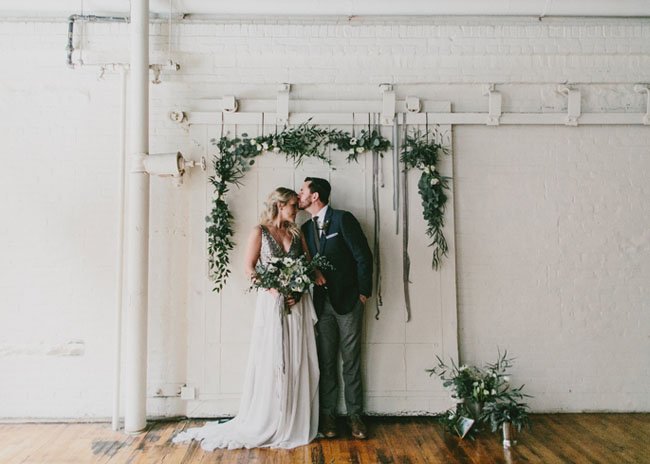 winter garland backdrop