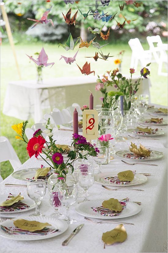 paper crane wedding reception @weddingchicks: 